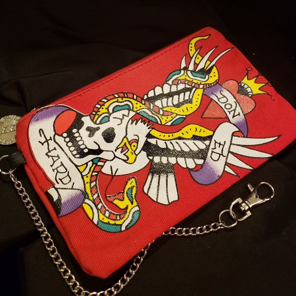 Ed Hardy Wristlet and Plate Logo Key Chain Tag